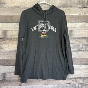 Disney Parks Walt Disney World Men's Mickey Mouse's Hooded Long Sleeve Shirt Med